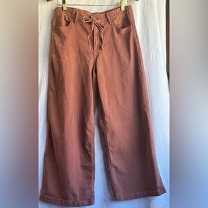American Eagle Ultra Wide Red Brown Drawstring Pants Size 6 Short